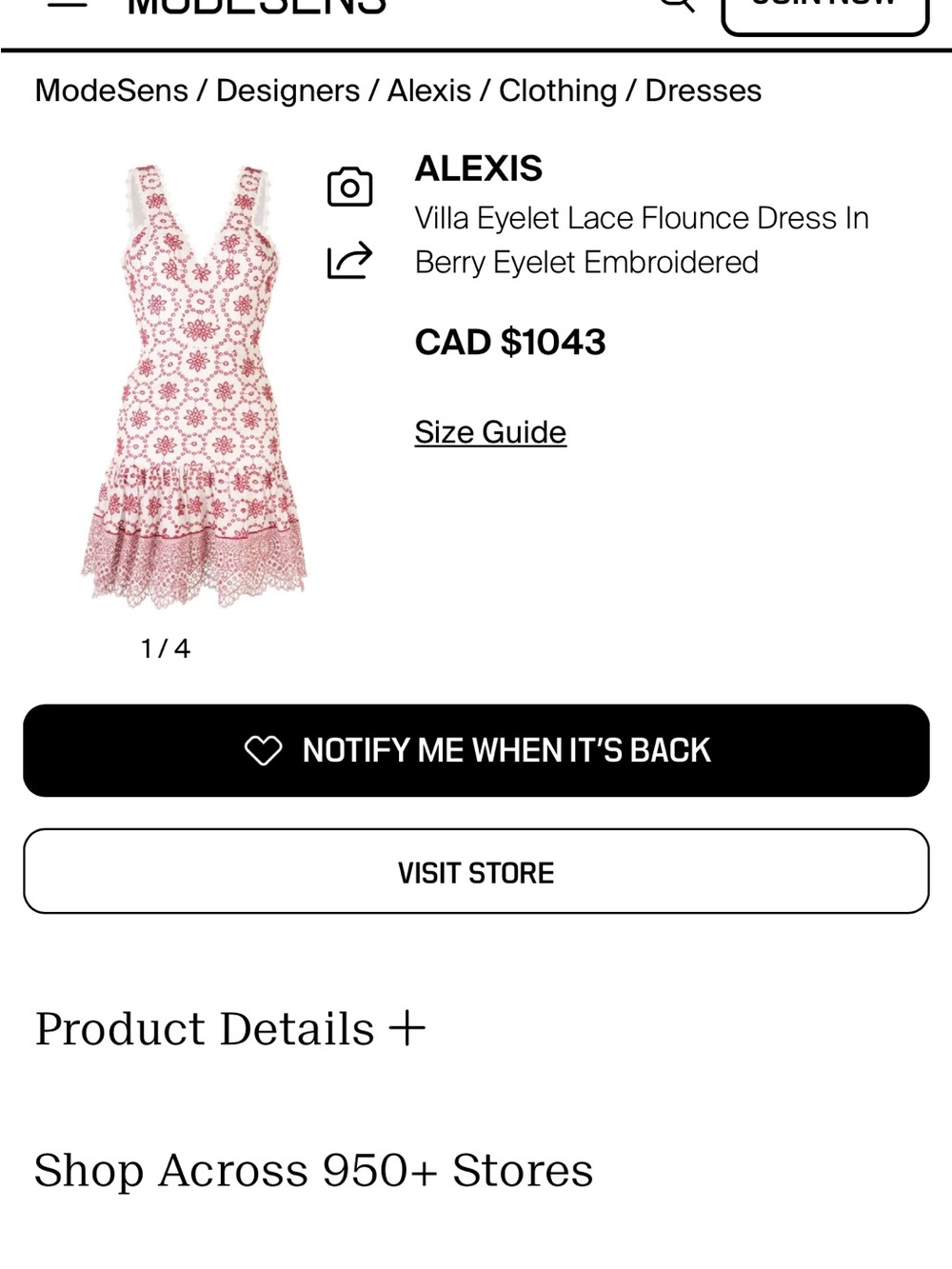 Alexis Villa Eyelet Lace Flounce White Dress with Red Floral Embroidery - Picture 3 of 8